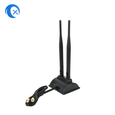 Antenna WiFi 6dBi con connettore maschile RP-SMA 2.4GHz 5GHz doppia banda base magnetica per router wireless WiFi PCI-E