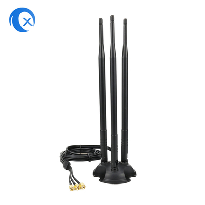 2.4G/5G Triple 7dBi Antenna WiFi Bluetooth Wireless Extender Antenna montata magneticamente con connettore maschile RP-SMA